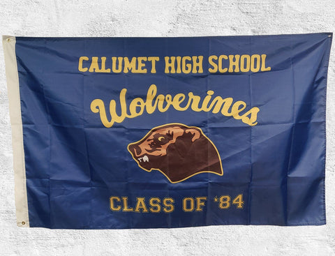 Faktory 47 Calumet High School Wolverines Class of '84 - Men's T-Shirt Medium / Blue